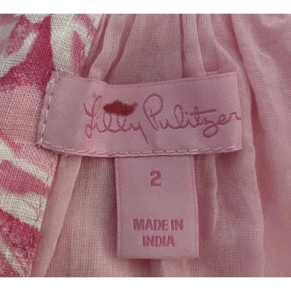 Lilly Pulitzer Brie Pink White Trim Sheath Dress Womens Size 2 (457) - Picture 6 of 6